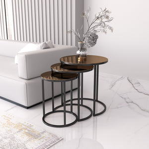 Cam Runt Satsbord Svart (Bronz glas)