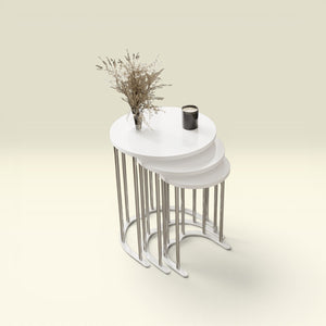 Tokyo Runt Satsbord silver (vit )