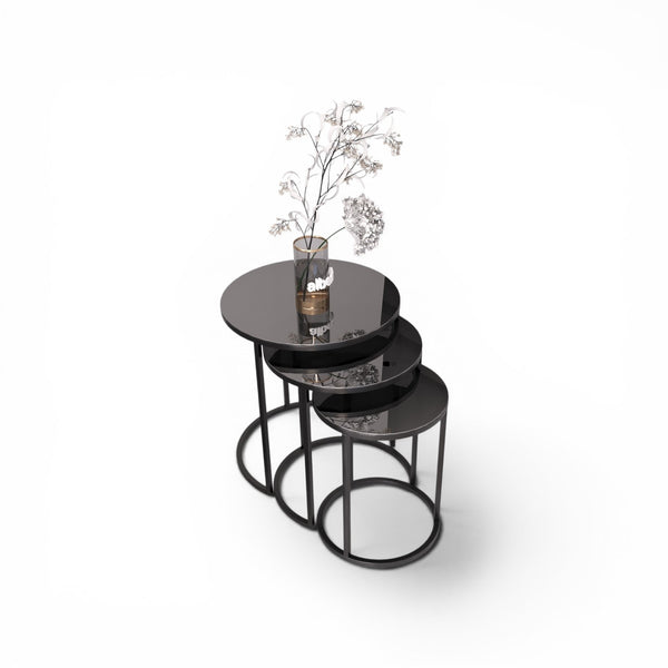 Cam Runt Satsbord Svart (svart glas)