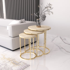 Runt Satsbord (Guld Beige