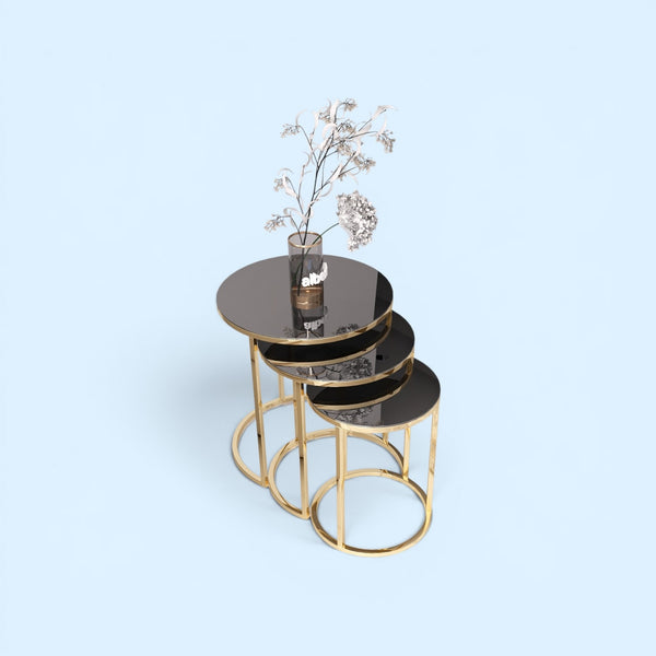 Cam Runt Satsbord (Guld svart Glas