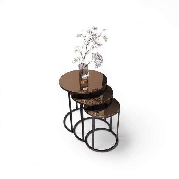 Cam Runt Satsbord Svart (Bronz glas)