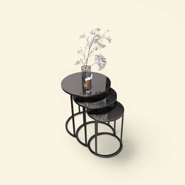 Cam Runt Satsbord Svart (svart glas)