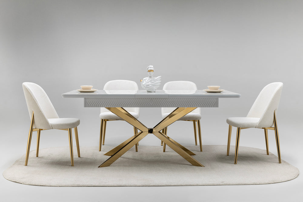 Royal & Luna Matbord + 4 Stolar Vit