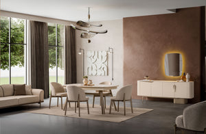 Stella Matbord + 4 Stolar + Consol + Spegel