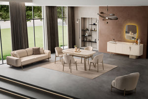 Stella Matbord + 4 Stolar + Consol + Spegel