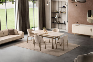 Stella Matbord + 4 Stolar + Consol + Spegel