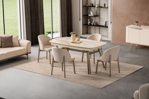 Stella Matbord + 4 Stolar + Consol + Spegel