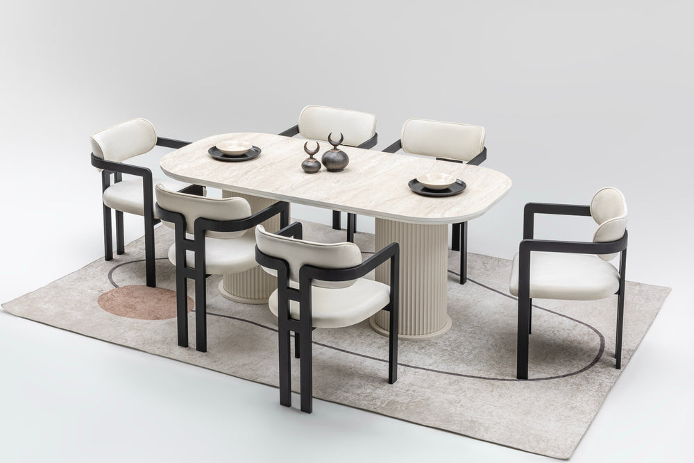Terra Matbord + 4 Stolar Cream - bild 1