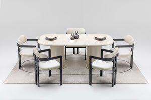 Terra Matbord + 4 Stolar Cream - bild 5