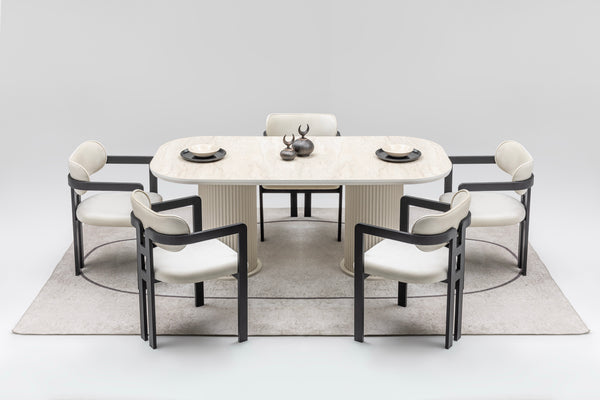 Terra Matbord + 4 Stolar Cream - bild 5