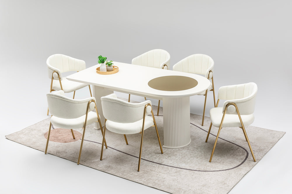 Via Matbord + 4 Stolar Cream - bild 1