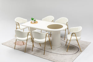 Via Matbord + 4 Stolar Cream - bild 1