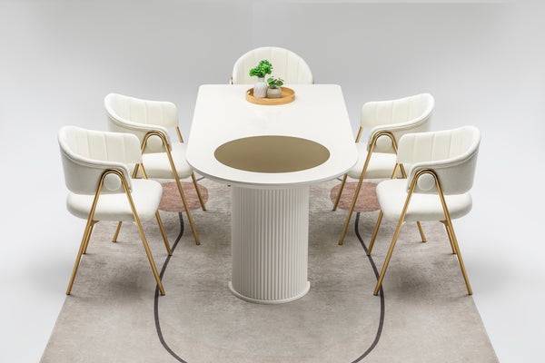 Via Matbord + 4 Stolar Cream - bild 4