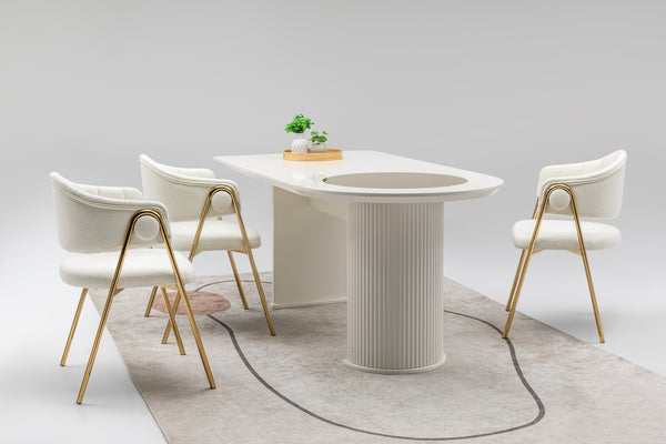 Via Matbord + 4 Stolar Cream - bild 5