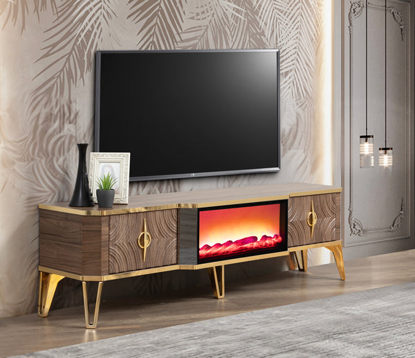 Viyana TV-bänk med braskamin – Range Home