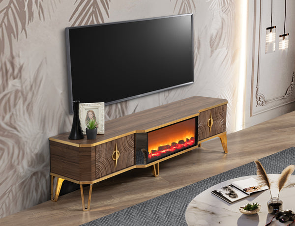 Viyana TV-bänk med braskamin – Range Home