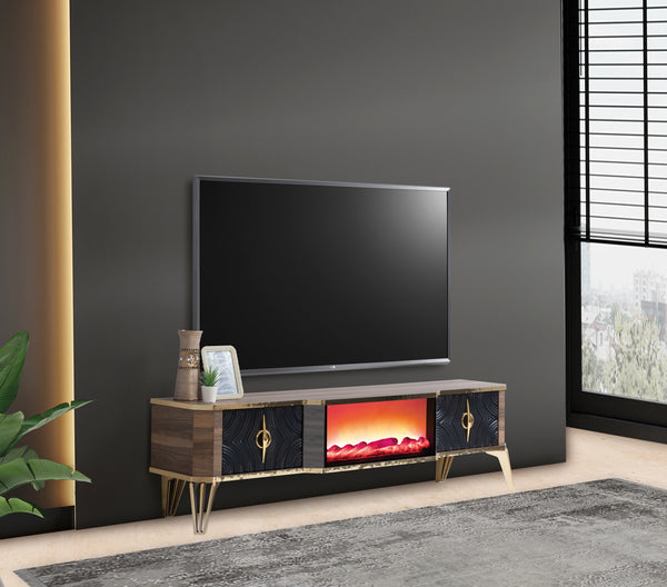 Viyana TV-bänk med braskamin – Range Home