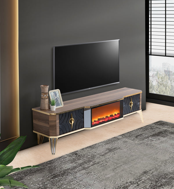Viyana TV-bänk med braskamin – Range Home