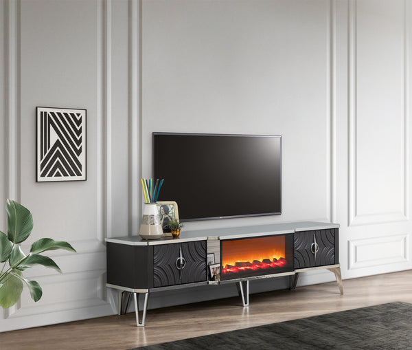 Viyana TV-bänk med braskamin – Range Home
